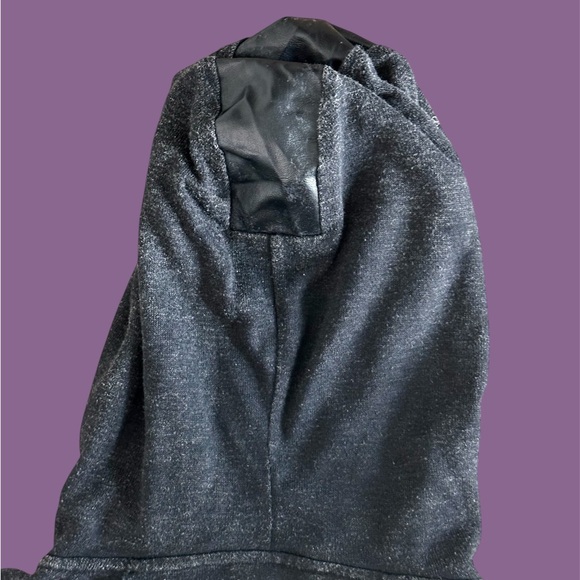 Miss Me Woman’s Large Sweater Jacket Goth Studded Heather Black Faux Leather Y2K - Picture 6 of 9